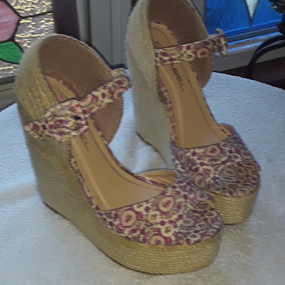 Super Sexy C Label Floral & Nude Wedge Sandal
